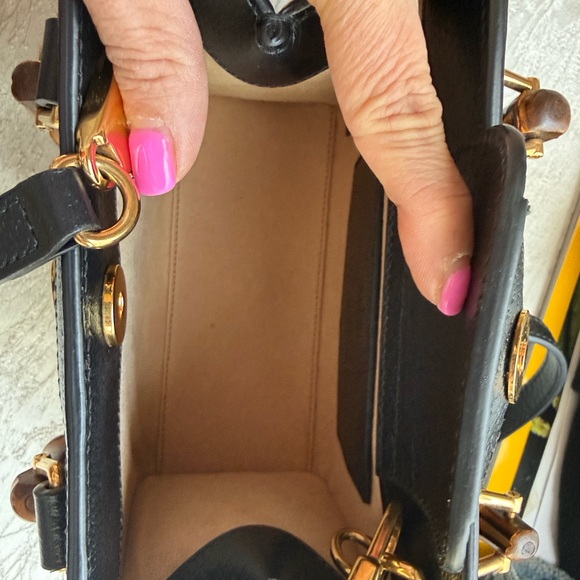 Gucci Black Leather Tote with Gold Accents - Picture 14 of 16